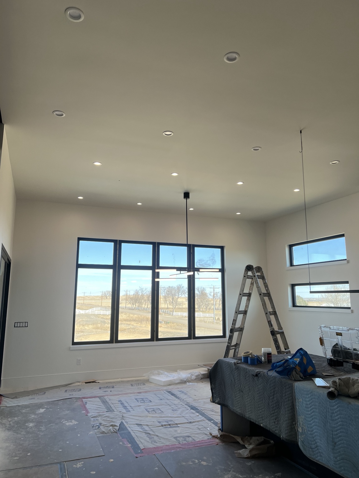 New construction recessed lighting and chandelier wiring