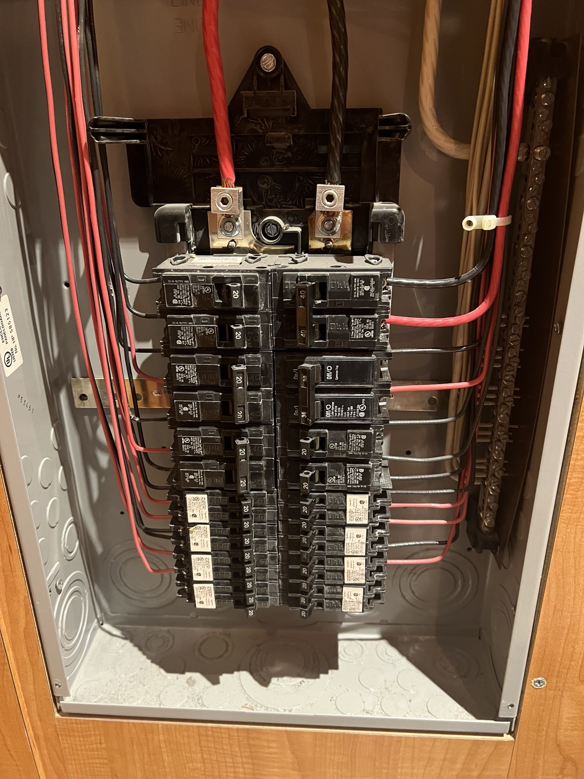 Organized electrical panel wiring