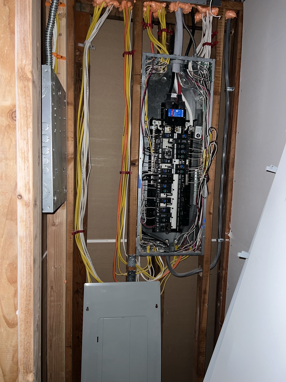 Electrical panel rough-in during construction