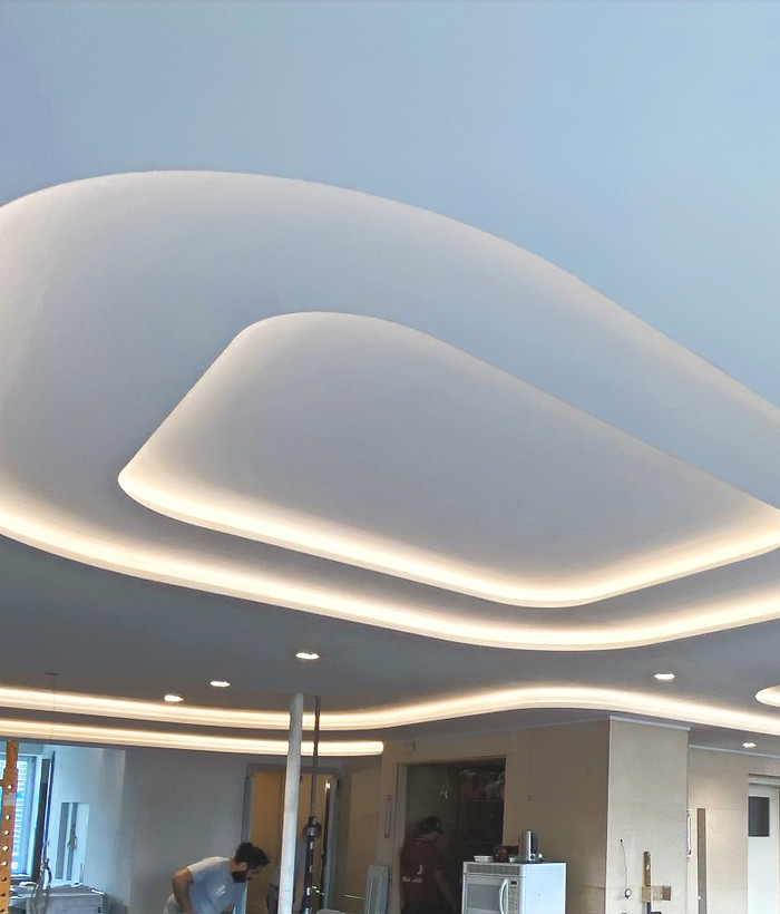 Custom recessed and cove lighting installation